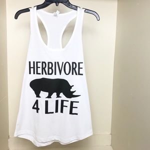 Herbivore 4 Life razorback tank. Vegetarian Vegan
